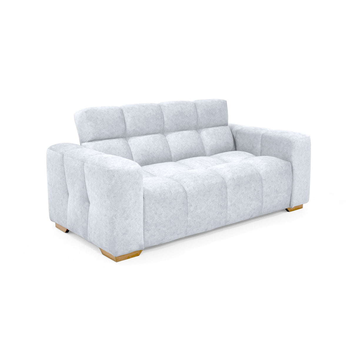Sofá Miami Plata y Matiz Caoba 171x81cm de Dos Puestos y con Apoya Brazos - SOFAS Y POLTRONAS | Bylmo