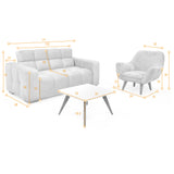 Sala Miami Beige y Mostaza 171x81cm de Tres Puestos y con Apoya Brazos - SOFAS Y POLTRONAS | Bylmo