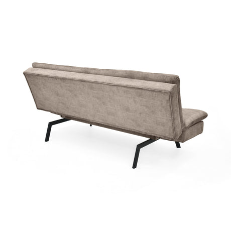 Sofá Cama Milan Taupe y Negro Metálico 176x78cm de Tres Puestos y Sin Apoya Brazos - SOFAS Y POLTRONAS | Bylmo