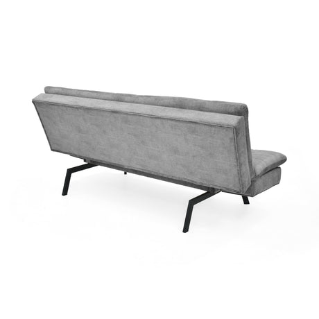 Sofá Cama Milan Gris y Negro Metálico 176x78cm de Tres Puestos y Sin Apoya Brazos - SOFAS Y POLTRONAS | Bylmo