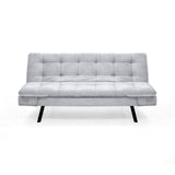 Sofá Cama Milan Plata y Negro Metálico 176x78cm de Tres Puestos y Sin Apoya Brazos - SOFAS Y POLTRONAS | Bylmo