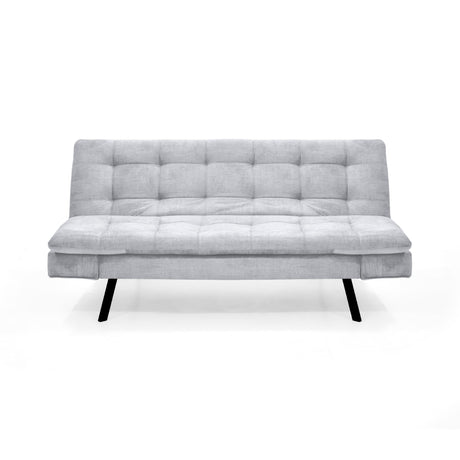 Sofá Cama Milan Plata y Negro Metálico 176x78cm de Tres Puestos y Sin Apoya Brazos - SOFAS Y POLTRONAS | Bylmo