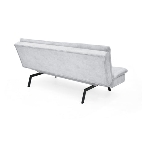 Sofá Cama Milan Plata y Negro Metálico 176x78cm de Tres Puestos y Sin Apoya Brazos - SOFAS Y POLTRONAS | Bylmo