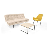 Sala Milan Beige y Mostaza 176x78cm de Cuatro Puestos y Sin Apoya Brazos - SOFAS Y POLTRONAS | Bylmo