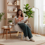 Poltrona Sibu Taupe y Matiz Natural 77x79cm de Un Puestos y con Apoya Brazos - SOFAS Y POLTRONAS | Bylmo