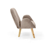 Poltrona Sibu Taupe y Matiz Natural 77x79cm de Un Puestos y con Apoya Brazos - SOFAS Y POLTRONAS | Bylmo