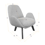 Poltrona Sibu Mostaza y Matiz Natural 77x79cm de Un Puestos y con Apoya Brazos - SOFAS Y POLTRONAS | Bylmo