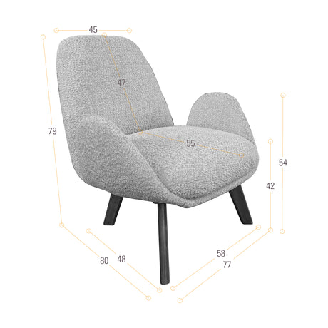 Poltrona Sibu Mostaza y Matiz Natural 77x79cm de Un Puestos y con Apoya Brazos - SOFAS Y POLTRONAS | Bylmo