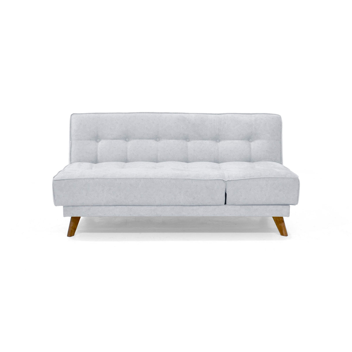 Sofá Cama Petra Plata y Matiz Caoba 177x83cm de Tres Puestos y Sin Apoya Brazos - SOFAS Y POLTRONAS | Bylmo