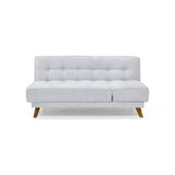 Sofá Cama Petra Plata y Matiz Caoba 177x83cm de Tres Puestos y Sin Apoya Brazos - SOFAS Y POLTRONAS | Bylmo