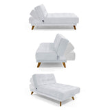 Sofá Cama Petra Plata y Matiz Caoba 177x83cm de Tres Puestos y Sin Apoya Brazos - SOFAS Y POLTRONAS | Bylmo