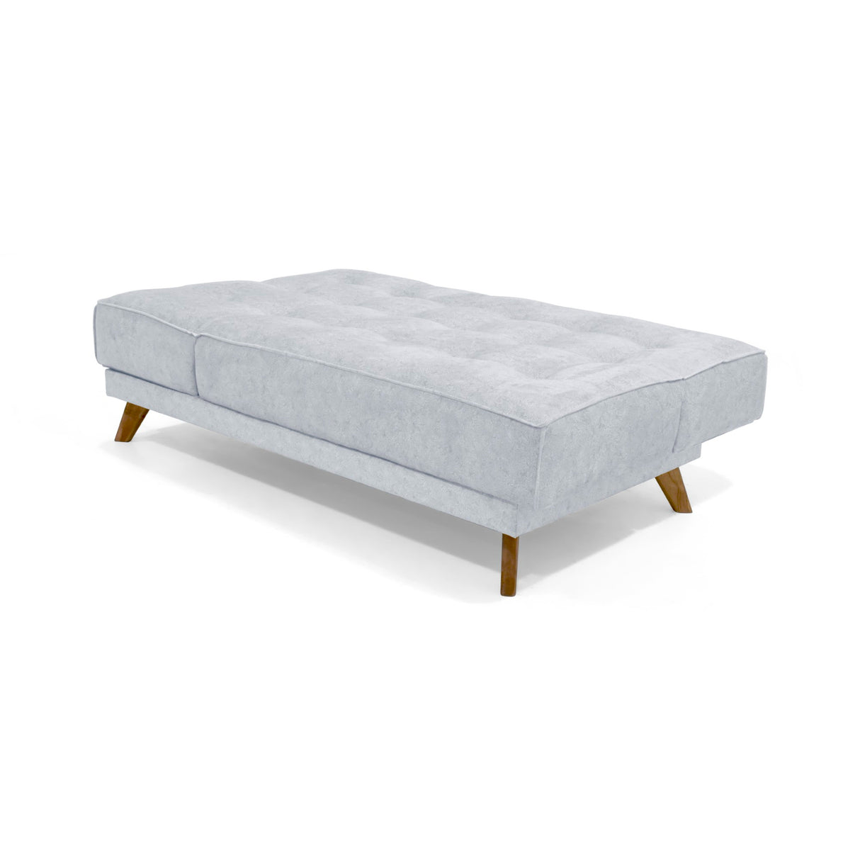 Sofá Cama Petra Plata y Matiz Caoba 177x83cm de Tres Puestos y Sin Apoya Brazos - SOFAS Y POLTRONAS | Bylmo