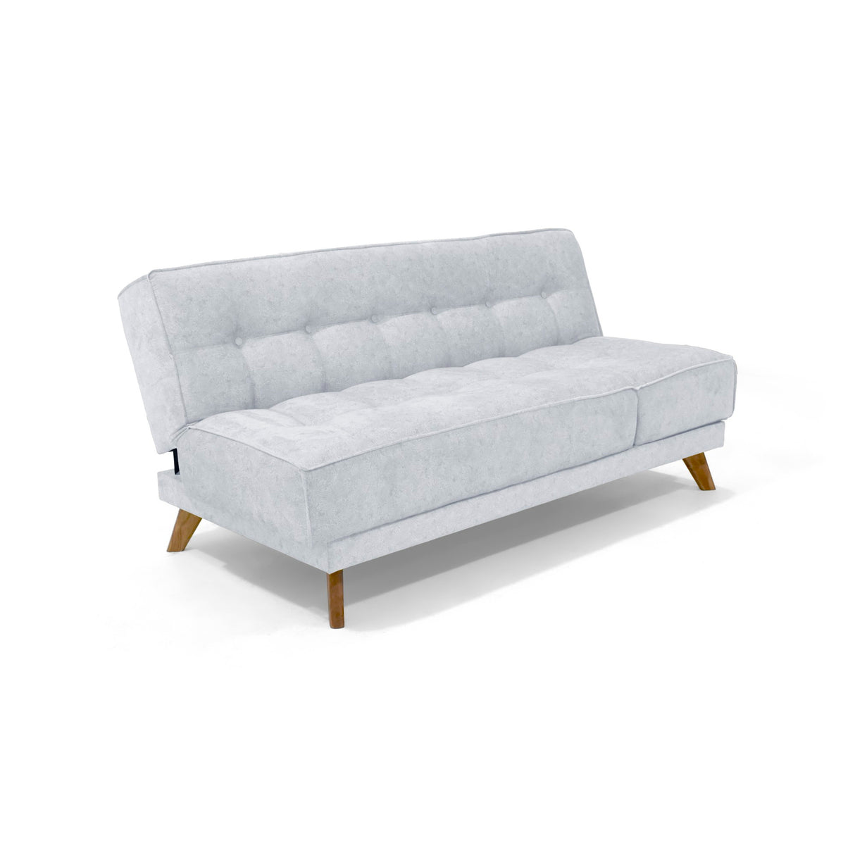 Sofá Cama Petra Plata y Matiz Caoba 177x83cm de Tres Puestos y Sin Apoya Brazos - SOFAS Y POLTRONAS | Bylmo