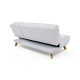 Sofá Cama Petra Plata y Matiz Caoba 177x83cm de Tres Puestos y Sin Apoya Brazos - SOFAS Y POLTRONAS | Bylmo