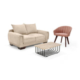 Sala Daytona Beige y Salmón 150x80cm de Tres Puestos y con Apoya Brazos - SOFAS Y POLTRONAS | Bylmo