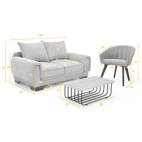 Sala Daytona Beige y Salmón 150x80cm de Tres Puestos y con Apoya Brazos - SOFAS Y POLTRONAS | Bylmo