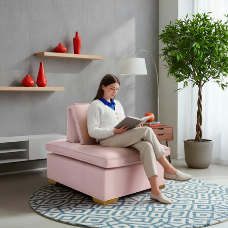 Poltrona Ventury Rosa y Matiz Caoba 83x86cm de Un Puestos y Sin Apoya Brazos - SOFAS Y POLTRONAS | Bylmo