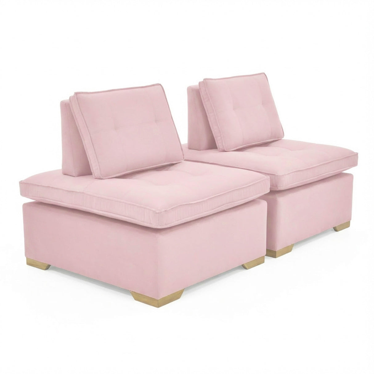 Set x 2 Poltronas Ventury Rosa y Matiz Caoba 83x86cm de Dos Puestos y Sin Apoya Brazos - SOFAS Y POLTRONAS | Bylmo