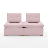 Set x 2 Poltronas Ventury Rosa y Matiz Caoba 83x86cm de Dos Puestos y Sin Apoya Brazos - SOFAS Y POLTRONAS | Bylmo