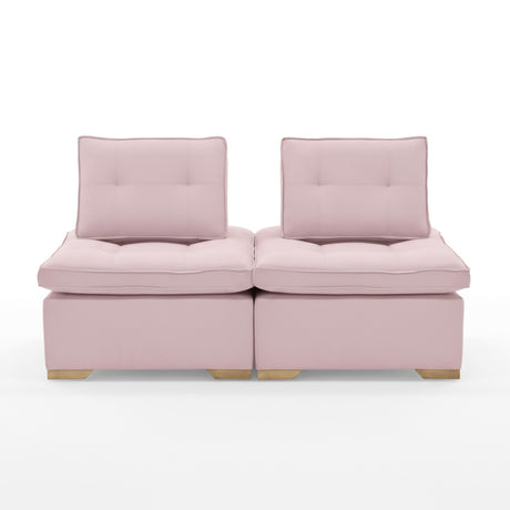 Set x 2 Poltronas Ventury Rosa y Matiz Caoba 83x86cm de Dos Puestos y Sin Apoya Brazos - SOFAS Y POLTRONAS | Bylmo