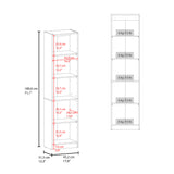 Estantería Home Blanco 45x180.6cm Rectangular con Tres Entrepaños y Dos Puertas con Vidrio - BIBLIOTECAS Y ESTANTERIAS | Bylmo