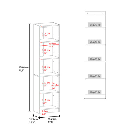 Estantería Home Blanco 45x180.6cm Rectangular con Tres Entrepaños y Dos Puertas con Vidrio - BIBLIOTECAS Y ESTANTERIAS | Bylmo