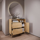 Cajonera Nori Miel 100x98cm de Dos Hileras con Dos Cajones - CAJONERAS Y COMODAS | Bylmo