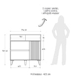 Cajonera Nori Miel 100x98cm de Dos Hileras con Dos Cajones - CAJONERAS Y COMODAS | Bylmo