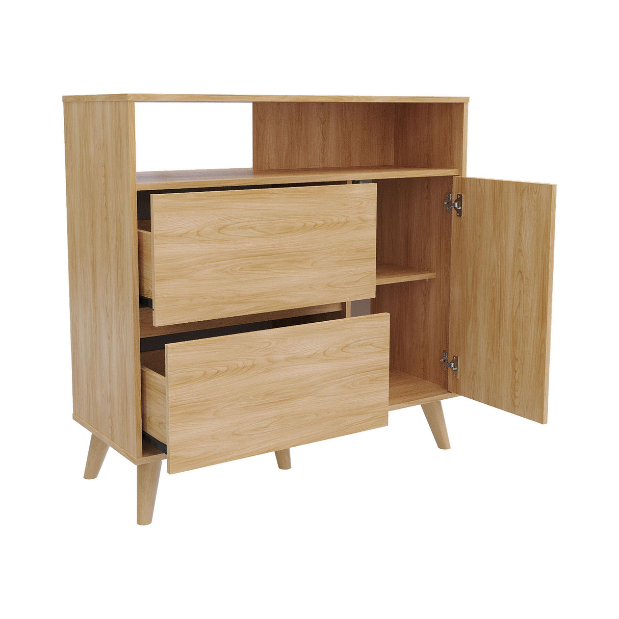 Cajonera Nori Miel 100x98cm de Dos Hileras con Dos Cajones - CAJONERAS Y COMODAS | Bylmo