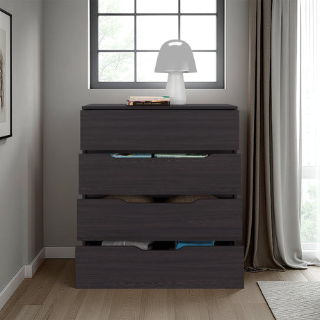 Cajonera Zoe Wengue 80x89.1cm de Cuatro Hileras con Cuatro Cajones - CAJONERAS Y COMODAS | Bylmo