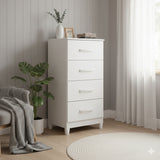 Cómoda Mobi Blanco 50x105cm de Cuatro Hileras con Cuatro Cajones - CAJONERAS Y COMODAS | Bylmo