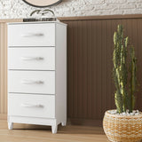 Cómoda Mobi Blanco 50x105cm de Cuatro Hileras con Cuatro Cajones - CAJONERAS Y COMODAS | Bylmo