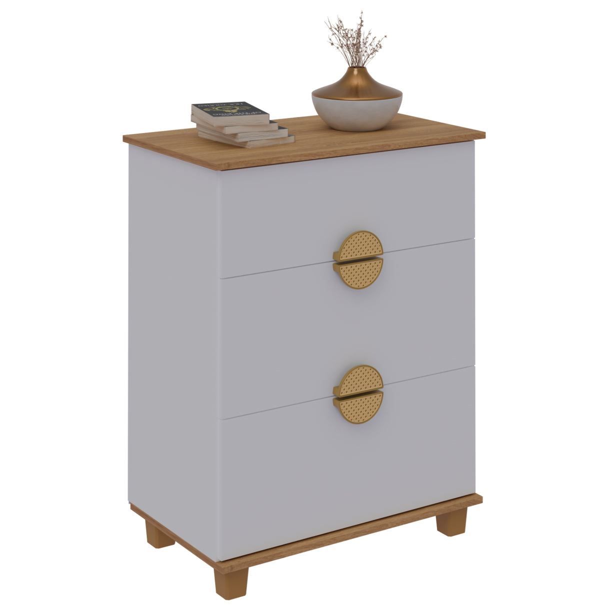 Cómoda Multi Blanco 72x92cm de Cuatro Hileras con Cuatro Cajones - CAJONERAS Y COMODAS | Bylmo