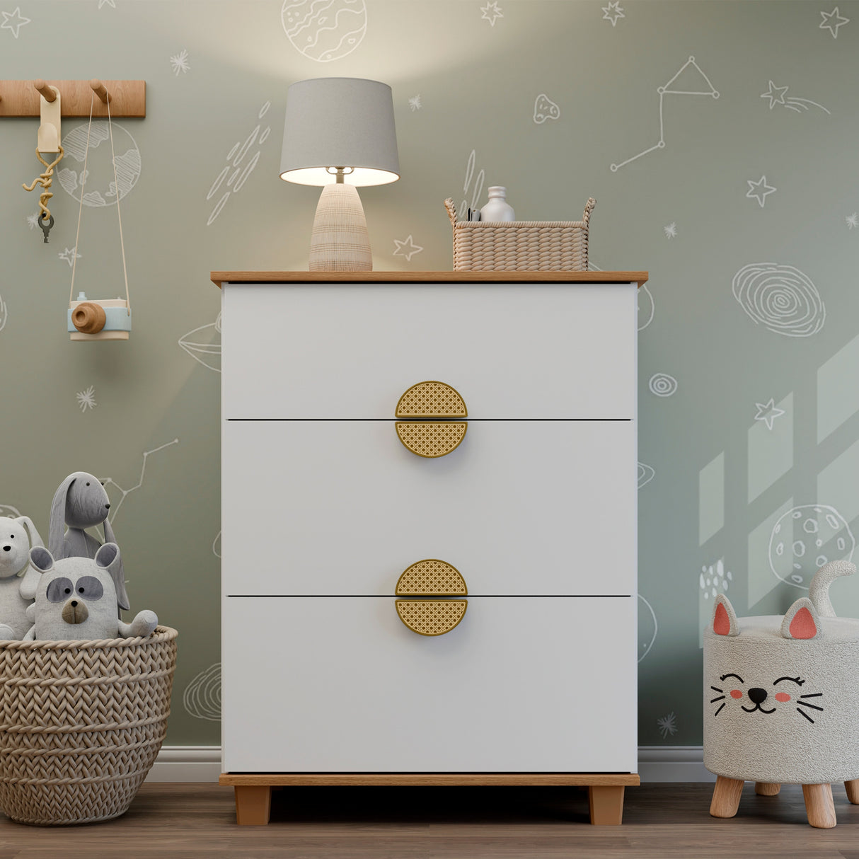 Cómoda Multi Blanco 72x92cm de Cuatro Hileras con Cuatro Cajones - CAJONERAS Y COMODAS | Bylmo