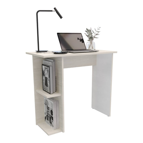 Escritorio Petra Niebla y Blanco 80x72cm con Organizador de Libros - ESCRITORIOS | Bylmo