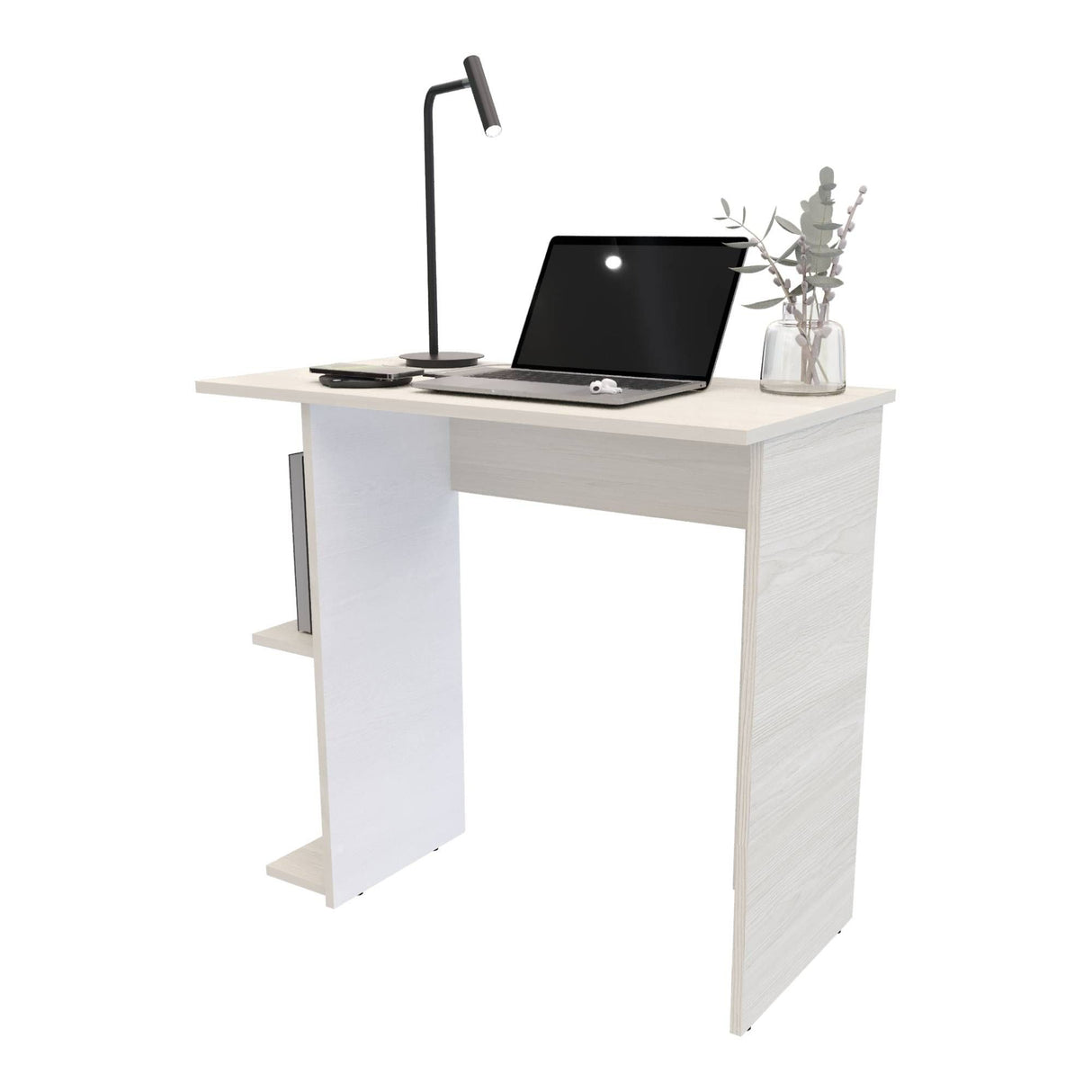 Escritorio Petra Niebla y Blanco 80x72cm con Organizador de Libros - ESCRITORIOS | Bylmo