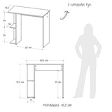 Escritorio Petra Niebla y Blanco 80x72cm con Organizador de Libros - ESCRITORIOS | Bylmo