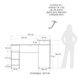 Escritorio Tiny Gales y Wengue 121x86cm con Un Cajón - ESCRITORIOS | Bylmo