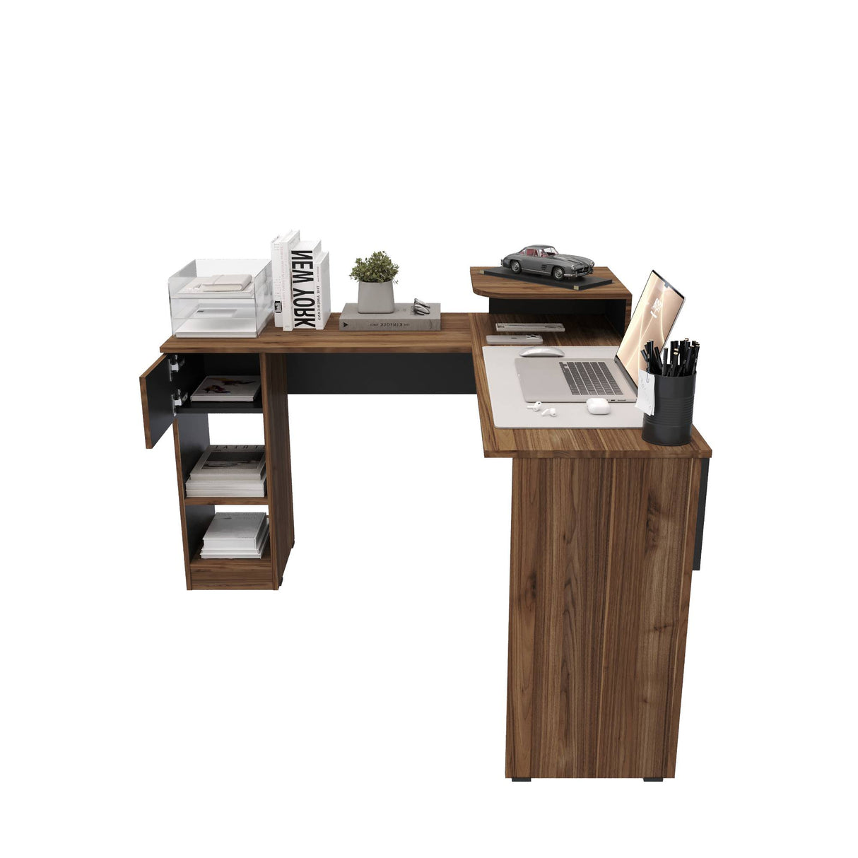 Escritorio Tiny Gales y Wengue 121x86cm con Un Cajón - ESCRITORIOS | Bylmo