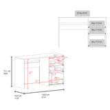 Escritorio Dublin Blanco 120.5x75.1cm con Tres Cajones - ESCRITORIOS | Bylmo