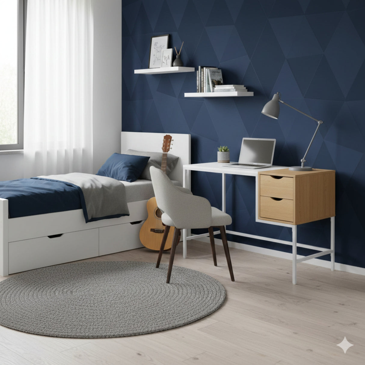 Escritorio Melani Blanco 100x75cm con Dos Cajones - ESCRITORIOS | Bylmo