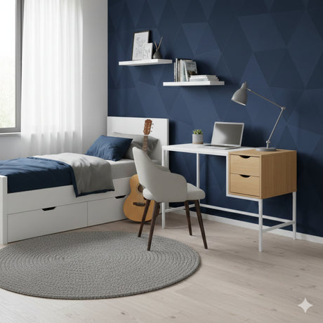 Escritorio Melani Blanco 100x75cm con Dos Cajones - ESCRITORIOS | Bylmo