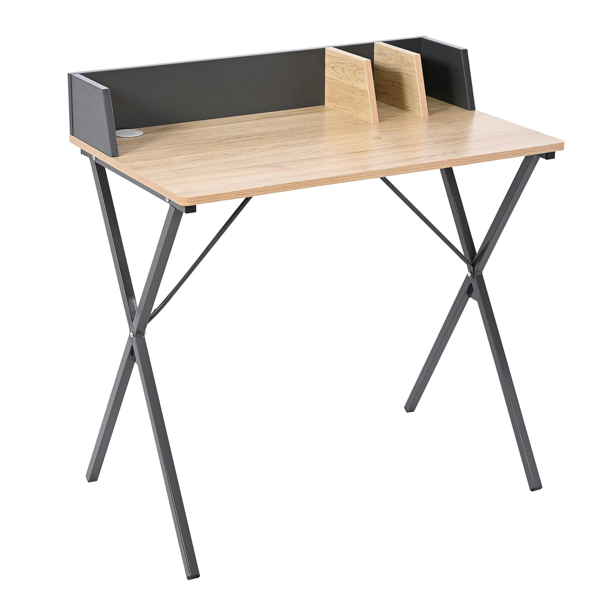 Escritorio Sprint Marrón 80x84cm con Pasa Cables - ESCRITORIOS | Bylmo