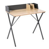 Escritorio Sprint Marrón 80x84cm con Pasa Cables - ESCRITORIOS | Bylmo