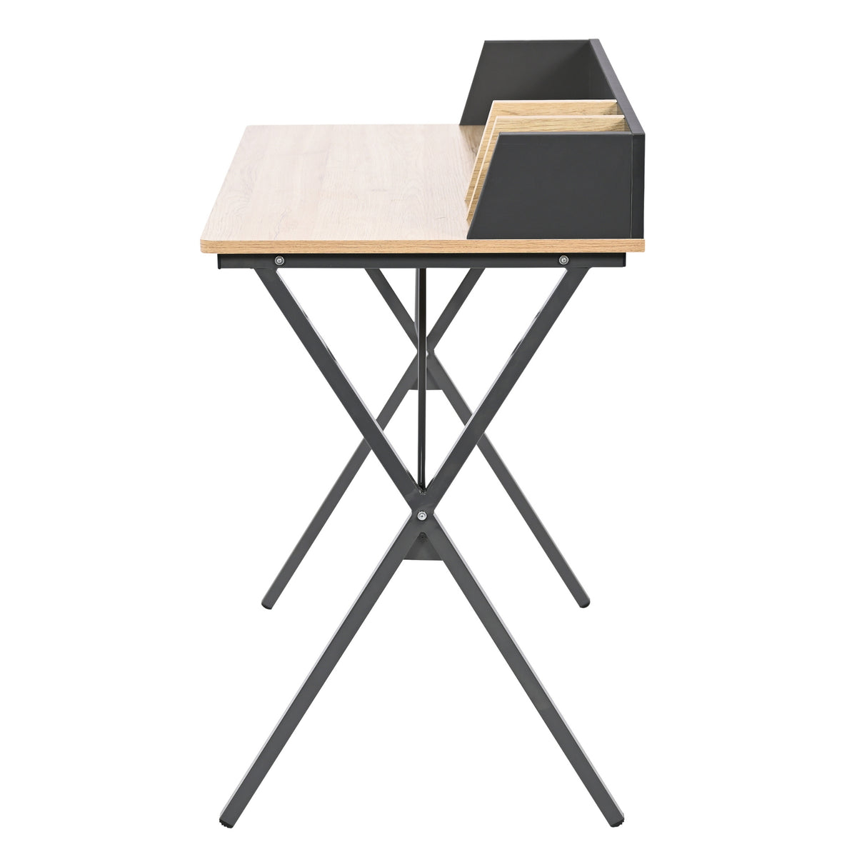 Escritorio Sprint Marrón 80x84cm con Pasa Cables - ESCRITORIOS | Bylmo