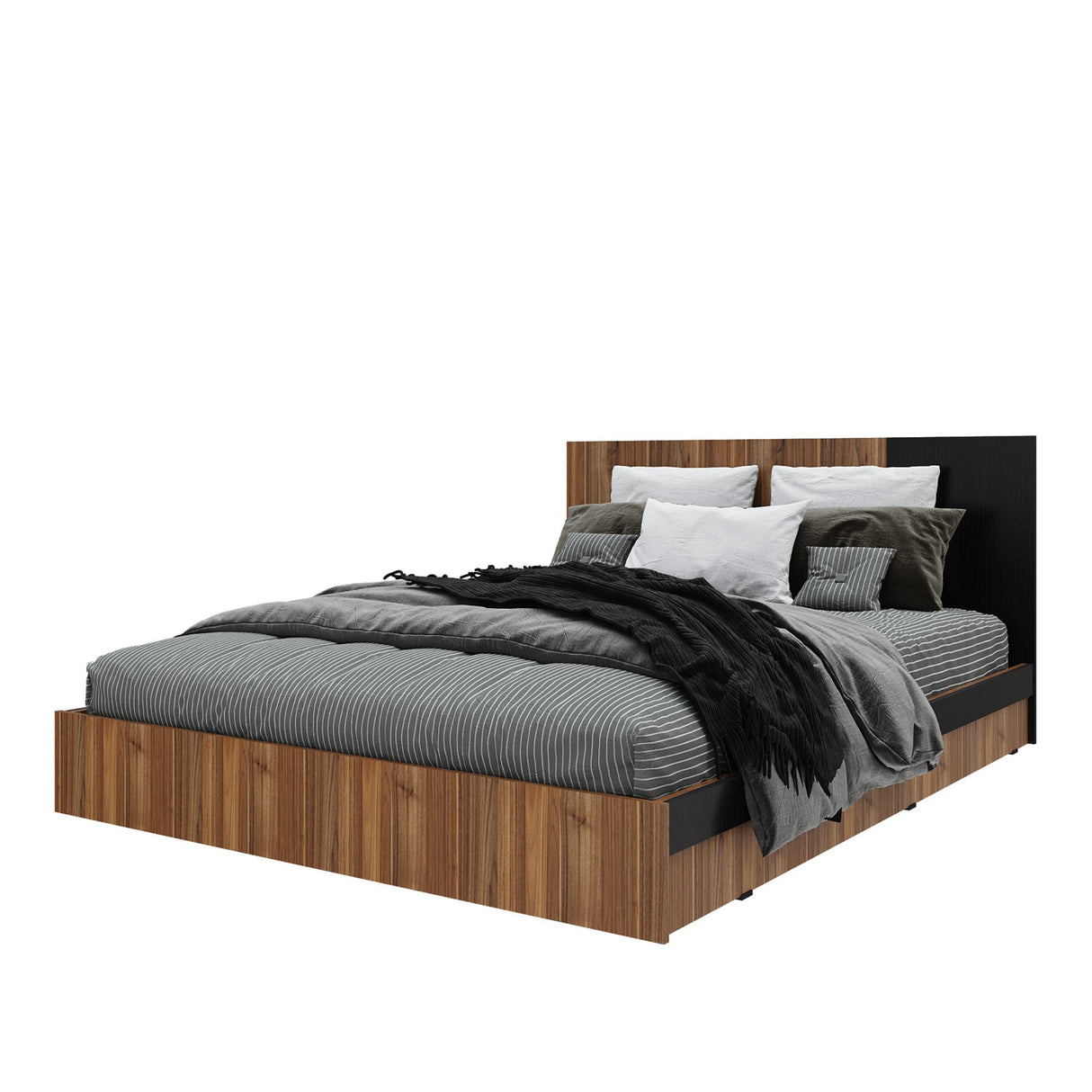 Base Cama Florencia Gales y Wengue 146x81cm para Cama Doble 140 X 200 Cm con Cabecero - CAMAS | Bylmo