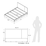 Base Cama Florencia Duna y Blanco 146x81cm para Cama Doble 140 X 200 Cm con Cabecero - CAMAS | Bylmo