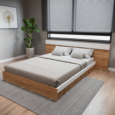 Base Cama Verona Duna y Blanco 212x71cm para Cama Doble 140 X 200 Cm con Cabecero - CAMAS | Bylmo