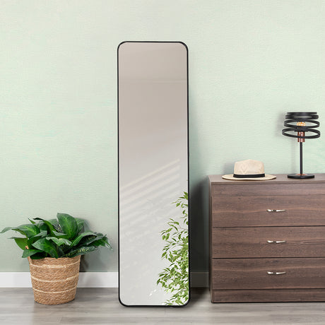 Espejo de Piso Riga Negro 45x170cm Rectangular con Marco Metálico - ESPEJOS DE PARED | Bylmo