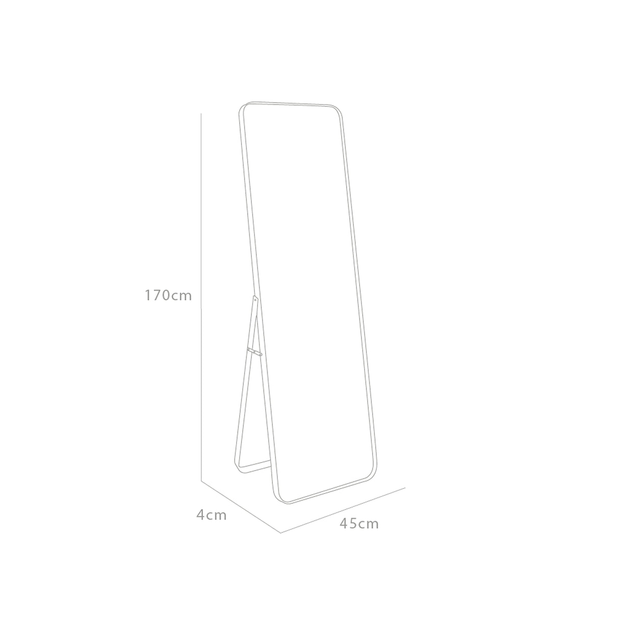 Espejo de Piso Riga Negro 45x170cm Rectangular con Marco Metálico - ESPEJOS DE PARED | Bylmo